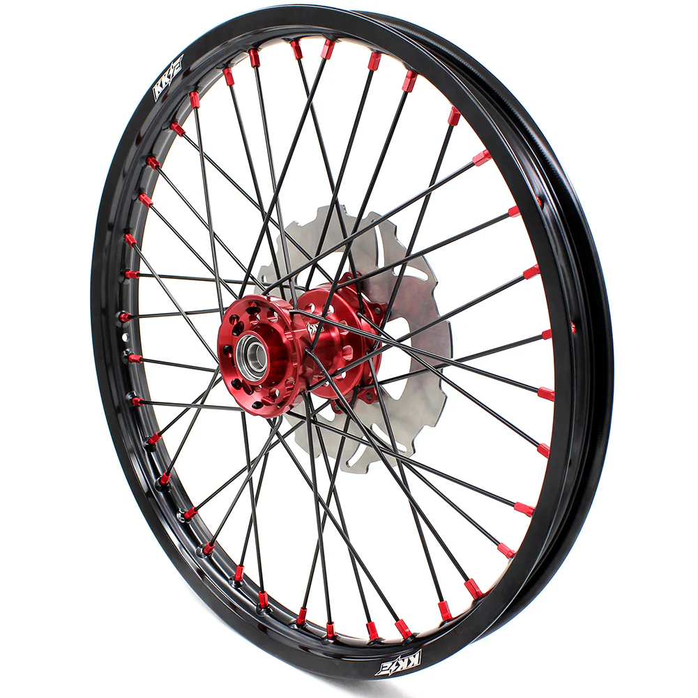 KKE 21&18 21&19 Wheels for HONDA XR650R 2000-2008 Discs Black Spokes - Image 3