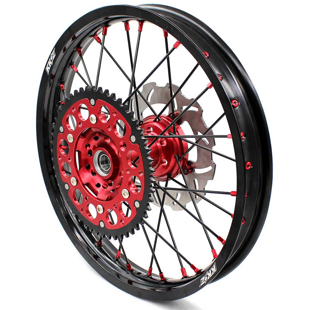 KKE 21&18 21&19 Wheels for HONDA XR650R 2000-2008 Discs Black Spokes - Image 7