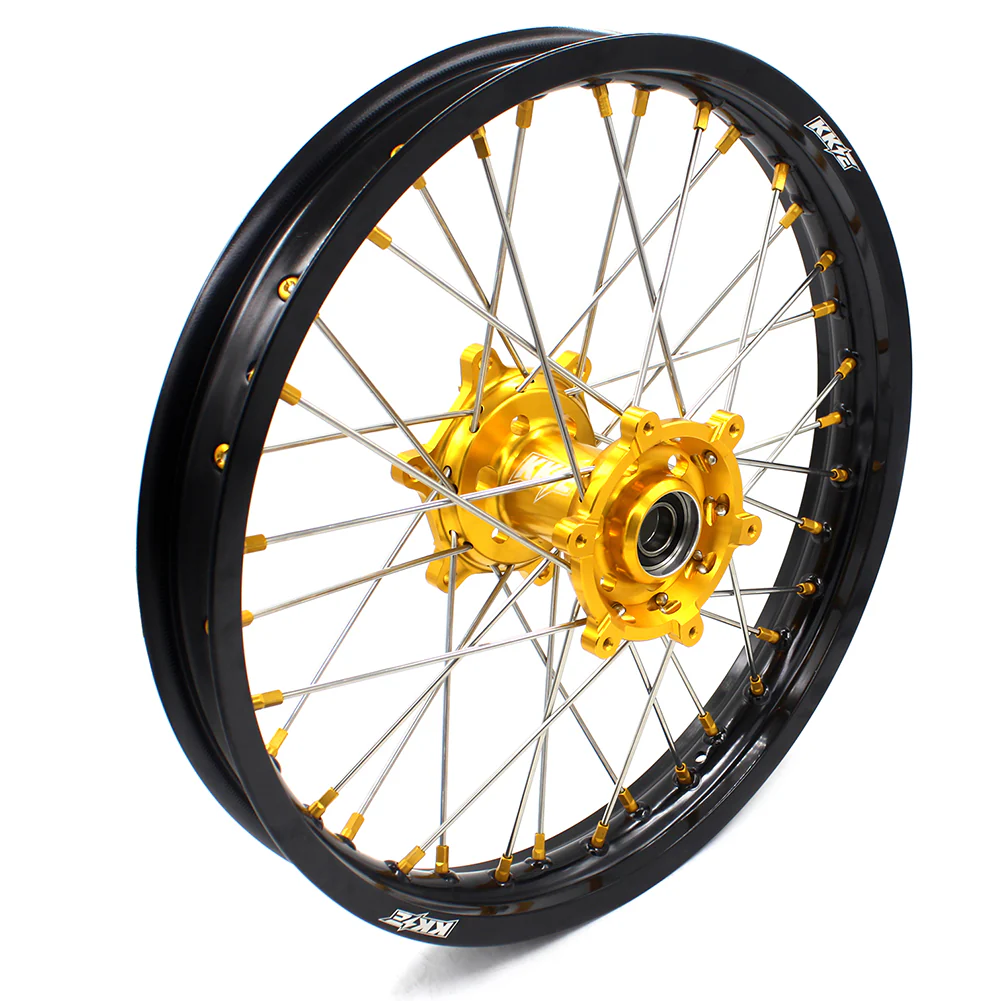 KKE 21 & 19 MX Dirt Bikes Rims For SUZUKI RM125 RM250 1996-2000 Gold Nipples - Image 5