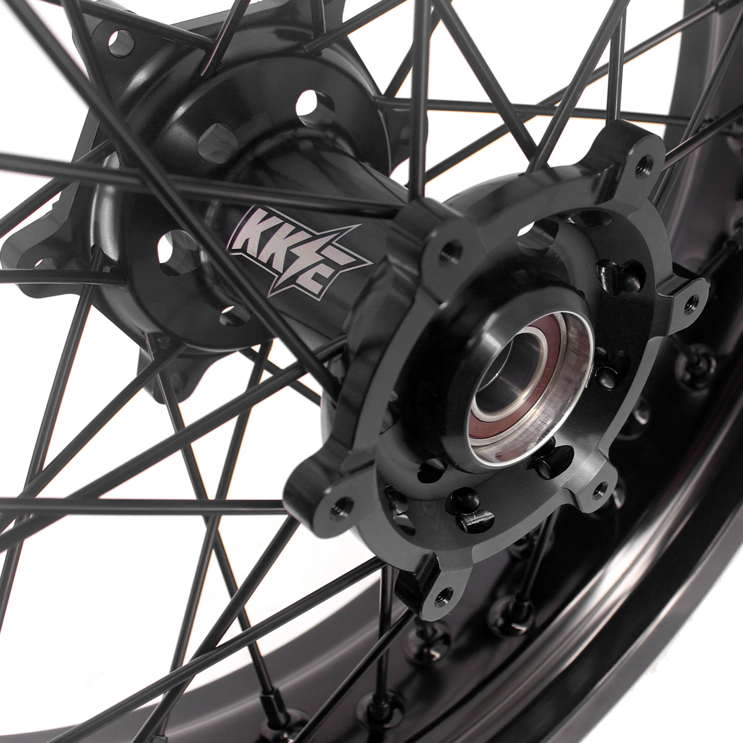 KKE 3.5/4.25*17" Supermoto Wheels For SUZUKI DRZ400 DRZ400E DRZ400S All Black - Image 9