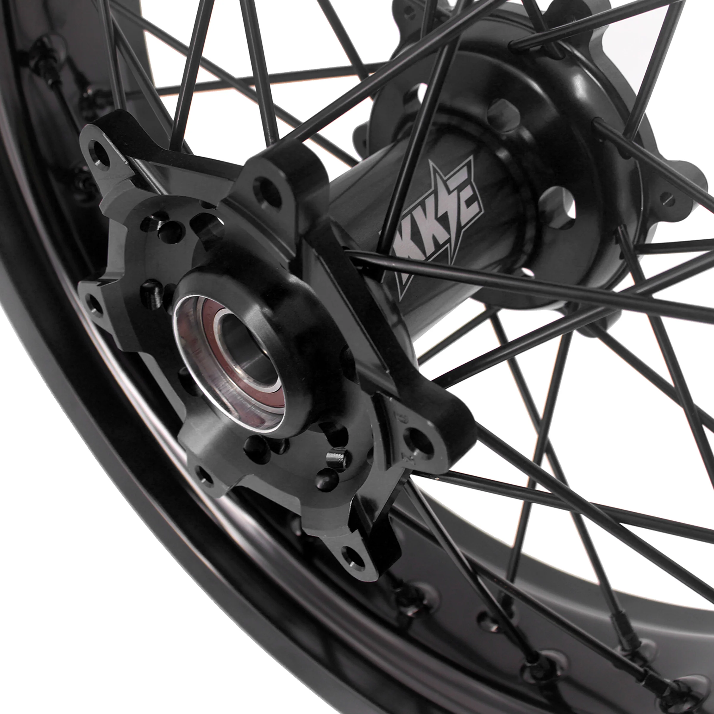 KKE 3.5/4.25 Supermoto Spked Wheels For SUZUKI DRZ400SM 2005-2024 All Black - Image 11