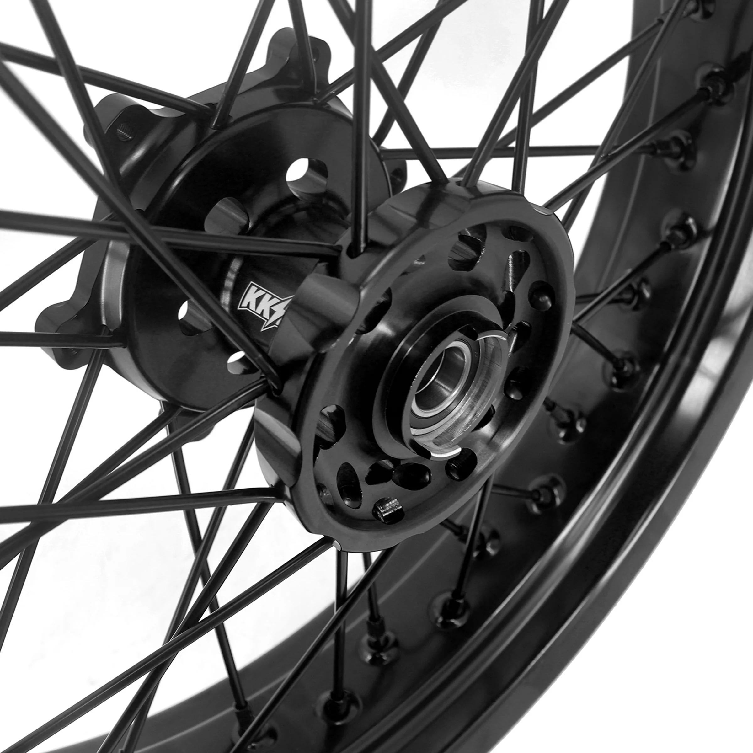 KKE 3.5/4.25 Supermoto Spked Wheels For SUZUKI DRZ400SM 2005-2024 All Black - Image 4