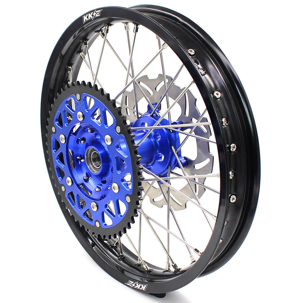KKE 21 & 18 Enduro Wheels for YAMAHA WR250F 2001-2016 WR450F 2003-2015 Blue&Black 250mm Disc - Image 16