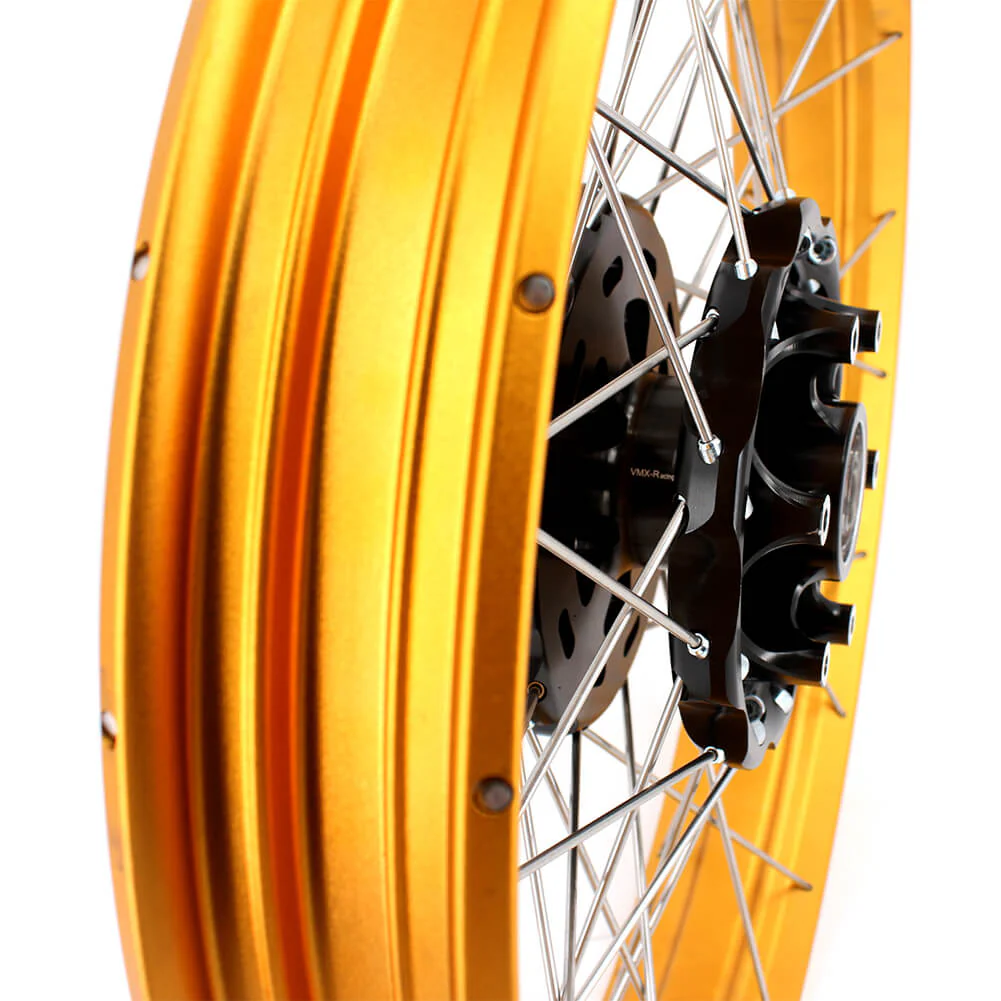 VMX-Racing Tubeless Gold Rims Compatible with BMW F800GS / F800GS Adventure 2008-2020 2.15*21inch & 4.25*17inch Rims - Image 6