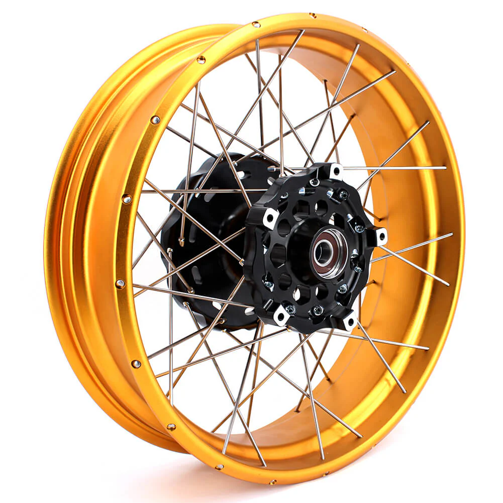 VMX-Racing Tubeless Gold Rims Compatible with BMW F800GS / F800GS Adventure 2008-2020 2.15*21inch & 4.25*17inch Rims - Image 8